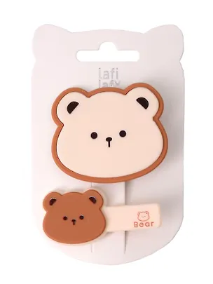 Набор заколок Kawaii Мишки матовые (2шт) (пластик) (12-03907-B13) (Lafilaf) 3048643