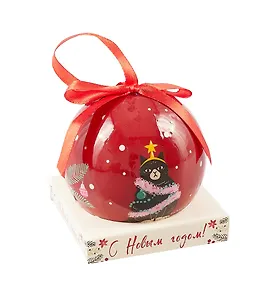 Елочный шар НГ Кот с гирляндой (пластик) (7,5см) (ПВХ Бокс) (12-TianJian-XL-02)
