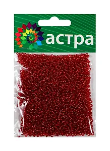 Набор д/творчества АСТРА Бисер 11/0 20гр 25В бордовый/прозр.серебрист.центр (круг.отв.)