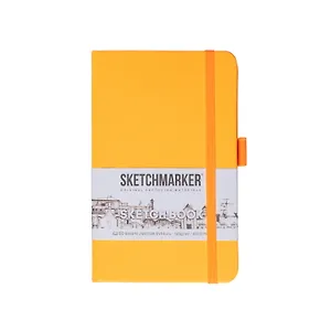 Скетчбук 9*14 80л "Sketchmarker" оранжевый неон, 140г/м2, слоновая кость, тв.обл.