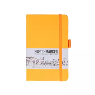 Скетчбук 9*14 80л "Sketchmarker" оранжевый неон, 140г/м2, слоновая кость, тв.обл. — 3012390 — 1