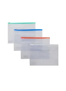 Папка на молнии А5 пластик 0,18мм прозрачная,Tramix