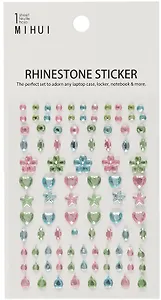 Стразы самоклеящиеся ассорти зеленый микс