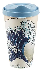 Стакан с крышкой Кацусика Хокусай Большая волна (пластик) (550 мл) (СП3-2024)