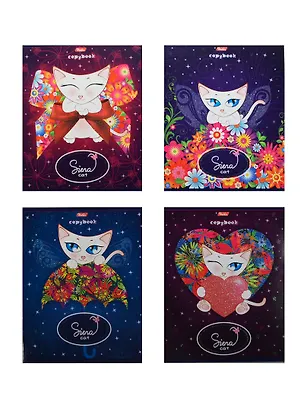 Тетрадь в клетку Hatber, Siena Cat, 24 листа, в ассортименте 233283