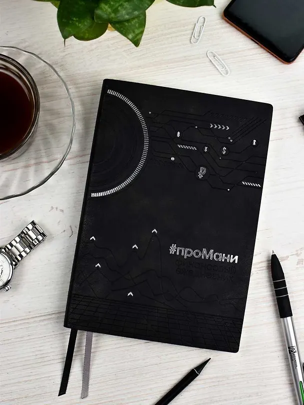 Ежедневник недатированный «Тиволи» А5, чёрный, 160 листов, экокожа, Escalada 2995284 — 15