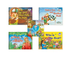 Читаем вместе. Сборник сказок. Уровень 2 (CD+4 книги: Почему сова летает только ночью ,Мужик и заяц, Лисичка сестричка и Братец волк, Кто лучше?)
