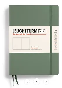 Книга для записей A5 125л нелин. "Smooth Colours" тв.обложка, цвет оливковый, Leuchtturm1917