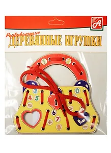 Шнуровка сумочка Цифры-знаки (Д495а) (сумочка+замочек+сердечко+шнурок) (3+) (упаковка)