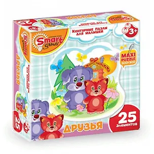 Контурные Пазлы (52067) Друзья Щенок и Котенок (25эл) (коробка) 2301673