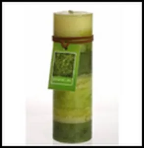 Свеча декоративная аромат. Зеленый чай+лайм (23407) (5х15см)