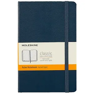 Книга для записей Moleskin Classic Medium, твёрдая обложка, синий, 120 листов, А6+
