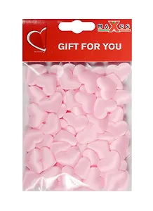 Сердечки светло-розовые маленькие, 2см, 100шт, в блистере