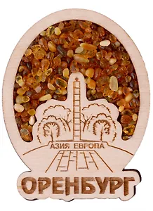 ГС Магнит Оренбург Стела с натуральным янтарем вид1 (дерево)(7,5см)