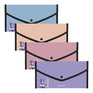 Папка-конверт Travel на кнопке "Soft Manga", обшитая, пластик, ErichKrause
