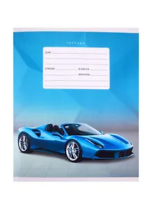 Тетрадь в линейку Unnika, "Спорткар", 12 листов, в ассортименте