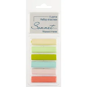 Набор пластики «Модные оттенки», 6 цветов