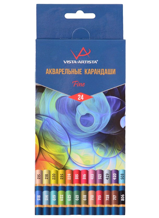 Карандаши акварельные "VISTA-ARTISTA" 24цв  Fine, к/к, ВКФ 260772 — 1
