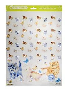 Рисовая бумага для декупажа Craft Premier, A3, 25г/м, Котята
