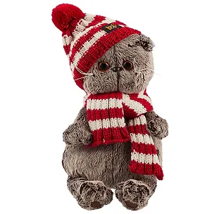 Мягкая игрушка Басик в полосатой шапке с шарфом (22 см) (Ks22-088) 2698218