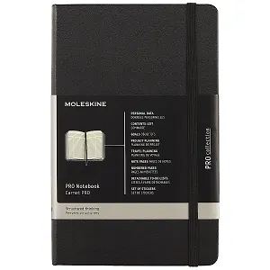 Книга для записей Moleskin Proffesional Large, твёрдая обложка, чёрная, 120 листов, А5