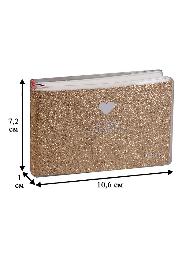 Записная книжка «Glitter happiness» А7, 96 листов в линейку, Lenwa, в ассортименте 245660 — 2
