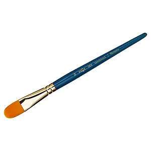 Кисть художественная №18 "Галерея", синтетика, плоскоовальная, короткая ручка, Гамма