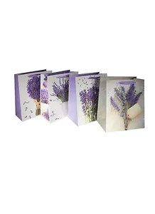 Пакет подарочный бумажный А5 23*18*10 "Букет лаванды", женский, матовый ламинат, Kairui