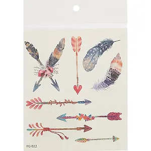 Тату с блестками (микс) Фея, Стрелы, Перья 12*10,5см