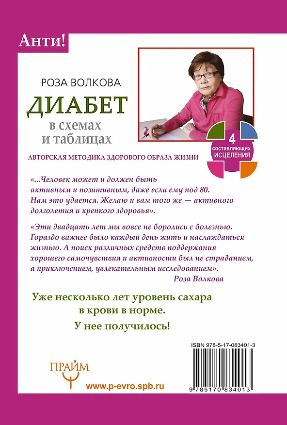 Книга Диабет в схемах и таблицах. 4 составляющих исцеления (Роза Волкова) — 2
