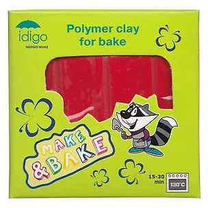 IDIGO Полимерная глина для запекания 50гр цв.красный sm55804 2281610