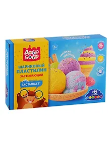 Шариковый пластилин ДобрБобр Застывающий (6 цв.) НШМЗ6