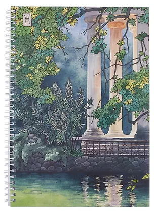 Тетрадь А4 96л кл. "Акварель (Эксклюзив)" евроспираль, мел.картон, выб.лак, блестки «Золото» 3032946