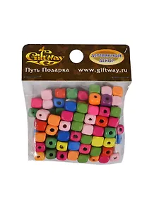 Деревянные бусины квадратные Неоновое ассорти (00010184) (7мм) (20г/уп)