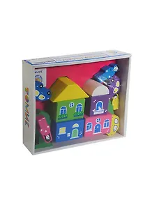 Конструктор Цветной Городок розовый (8688-5) (789468) (14дет.) (Томик) (дерево) (3+) (коробка)