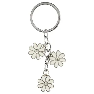 Брелок Цветы белые с каймой (металл) (12-02270-С15)