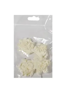 Цветы кудрявой фиалки, набор 2шт d=4см, 2шт d=3,5см, белые