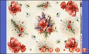 Декупажная карта "Маковое поле" (00703)