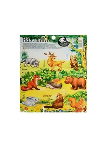 Наклейки декоративные Раскраска на обороте Лесные зверята (1364098) (11х15 см) (АртУзор)