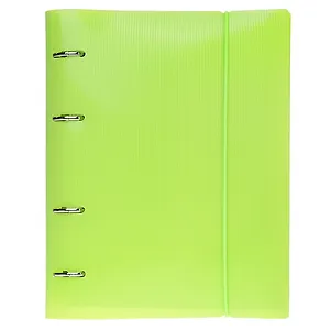 Тетрадь 120 листов, клетка, "Line neon" зеленая, на кольцах, на резинке
