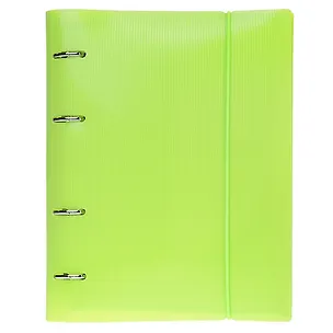 Тетрадь 120 листов, клетка, "Line neon" зеленая, на кольцах, на резинке 3104473