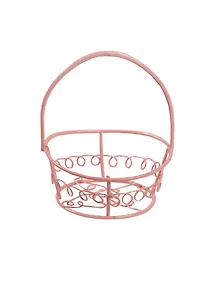 Кукольные аксессуары, корзинка круглая розовая 5*7см (11-00836-21)