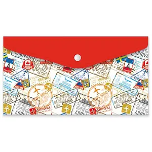 Папка для документов, Феникс+, ПУТЕШЕСТВИЕ 26*14см, 1 отделение, пластик, кнопка, УФ-печать