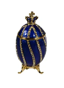 Яйцо пасхальное Витое с короной (цв.синий) (JD0222A-3)