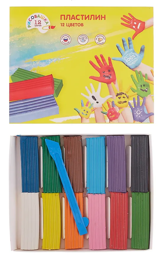 Пластилин "Рисовашка", 12 цветов 238921 — 4