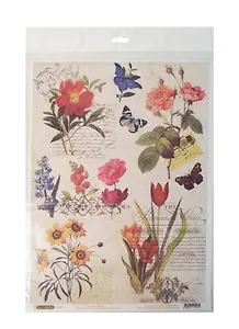Рисовая бумага для декупажа Craft Premier, 28,2х38,4см. Ботаника