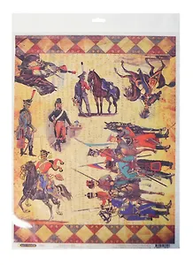 Рисовая бумага для декупажа Кавалеристы (28,2х38,4см) (25 г/м) (упаковка)