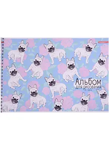 Альбом для рисования Academy Style, "Мопсы", А4, 24 листа, на спирали