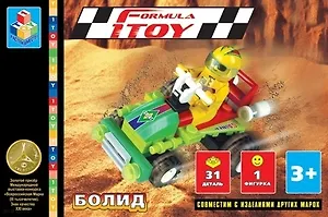 Конструктор Formula Toy Болид зел.-красн. (Т50756) (31 дет.) (3+) (коробка)