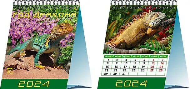 Календарь 2024г 120*140 "Год дракона" настольный, домик 2998426 — 1